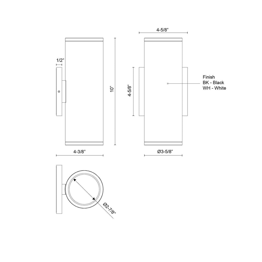 Kuzco Canada - EW264210-WH - LED Outdoor Wall Sconce - Nordic - White