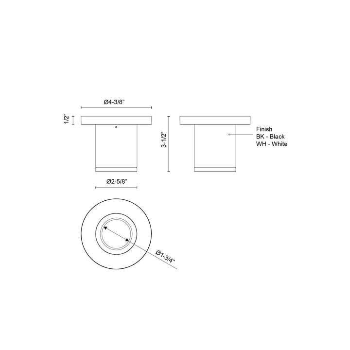 Kuzco Canada - EC262103-BK - LED Outdoor Ceiling Mount - Nordic - Black