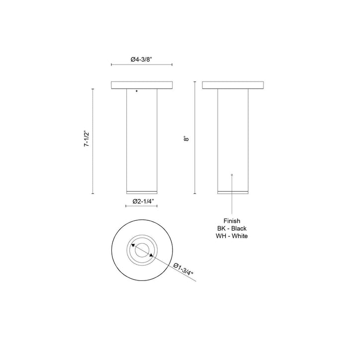 Kuzco Canada - LD2-SM08W10-3036-BK-UNV-010 - LED Ceiling Mount - Lorna - Black