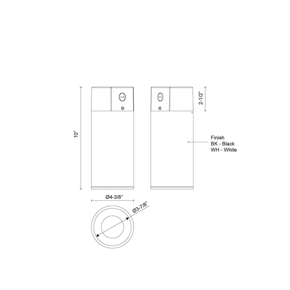 Kuzco Canada - LD4-CC08W20-3036-BK-UNV-010 - LED Ceiling Mount - Lorna - Black