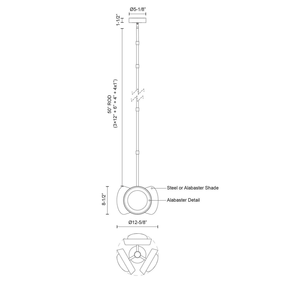 Alora Canada - PD320313VB-UNV - LED Pendant - Alonso - Vintage Brass