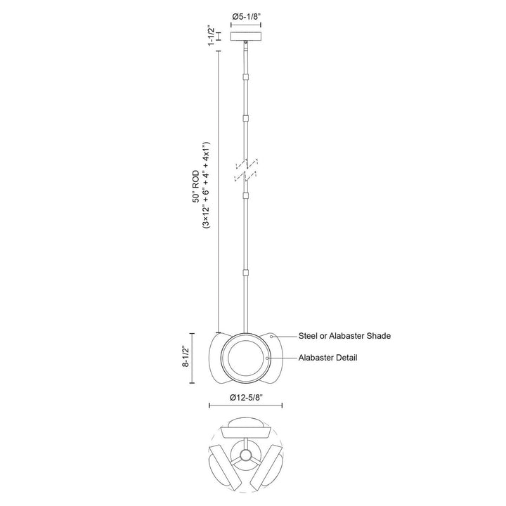 Alora Canada - PD320313VB-UNV - LED Pendant - Alonso - Vintage Brass