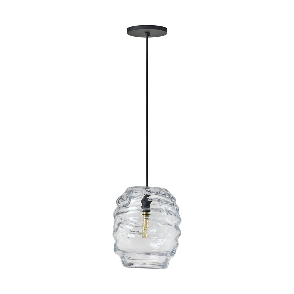 Audra One Light Pendant in Nightshade Black Visual Comfort Modern