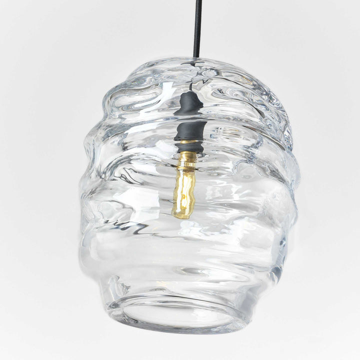 Audra One Light Pendant in Nightshade Black Visual Comfort Modern