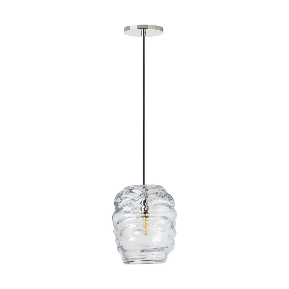 Audra One Light Pendant in Polished Nickel Visual Comfort Modern