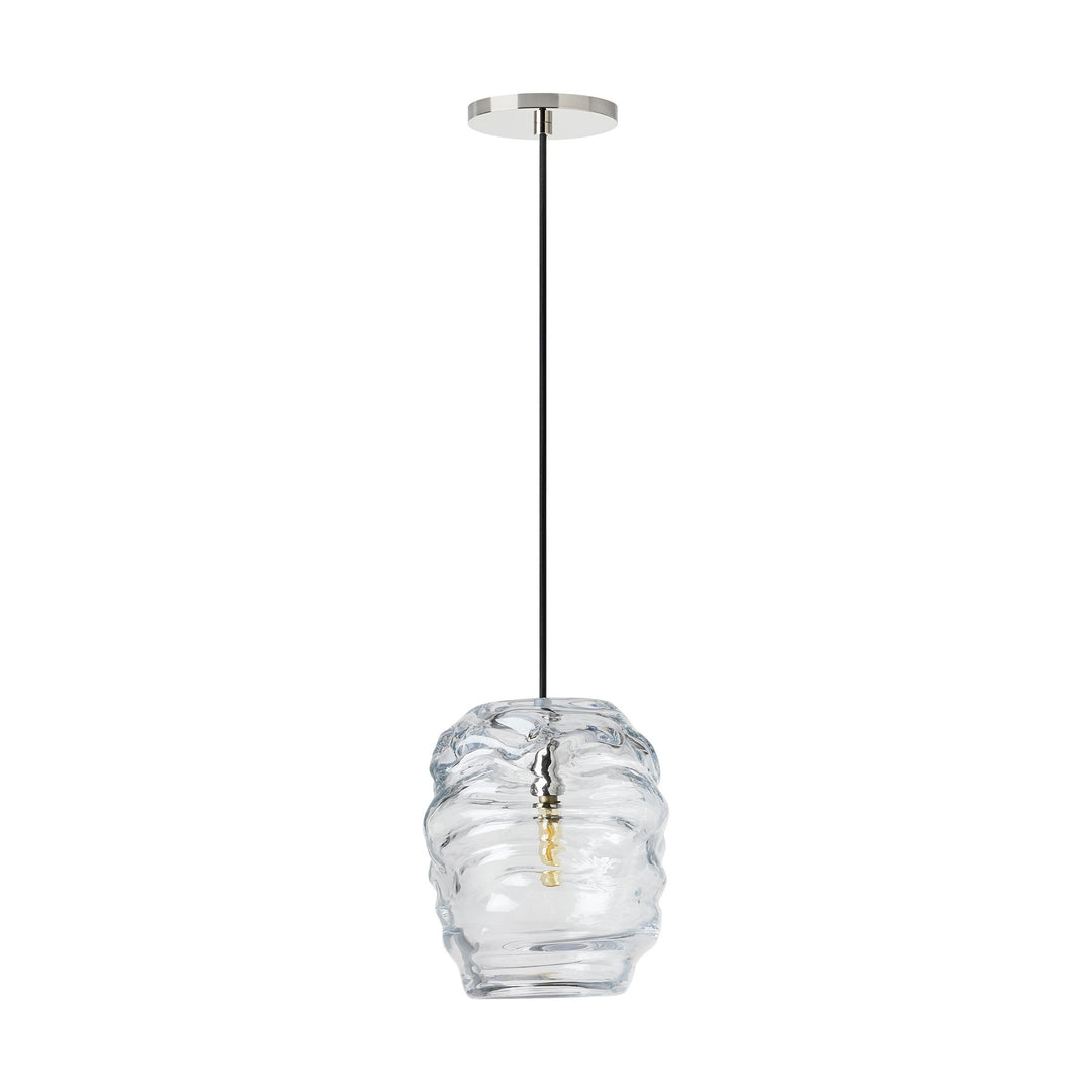 Audra One Light Pendant in Polished Nickel Visual Comfort Modern