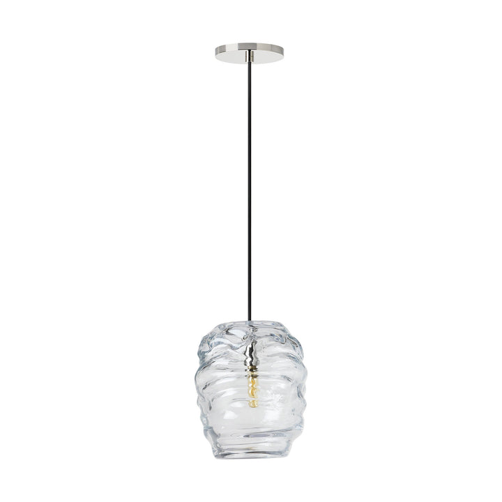 Audra One Light Pendant in Polished Nickel Visual Comfort Modern