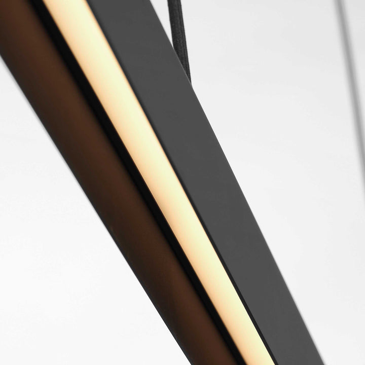 Cloak LED Linear Chandelier in Nightshade Black Visual Comfort Modern