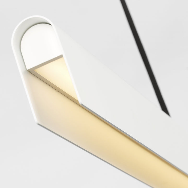 Cloak LED Linear Chandelier in Matte White Visual Comfort Modern