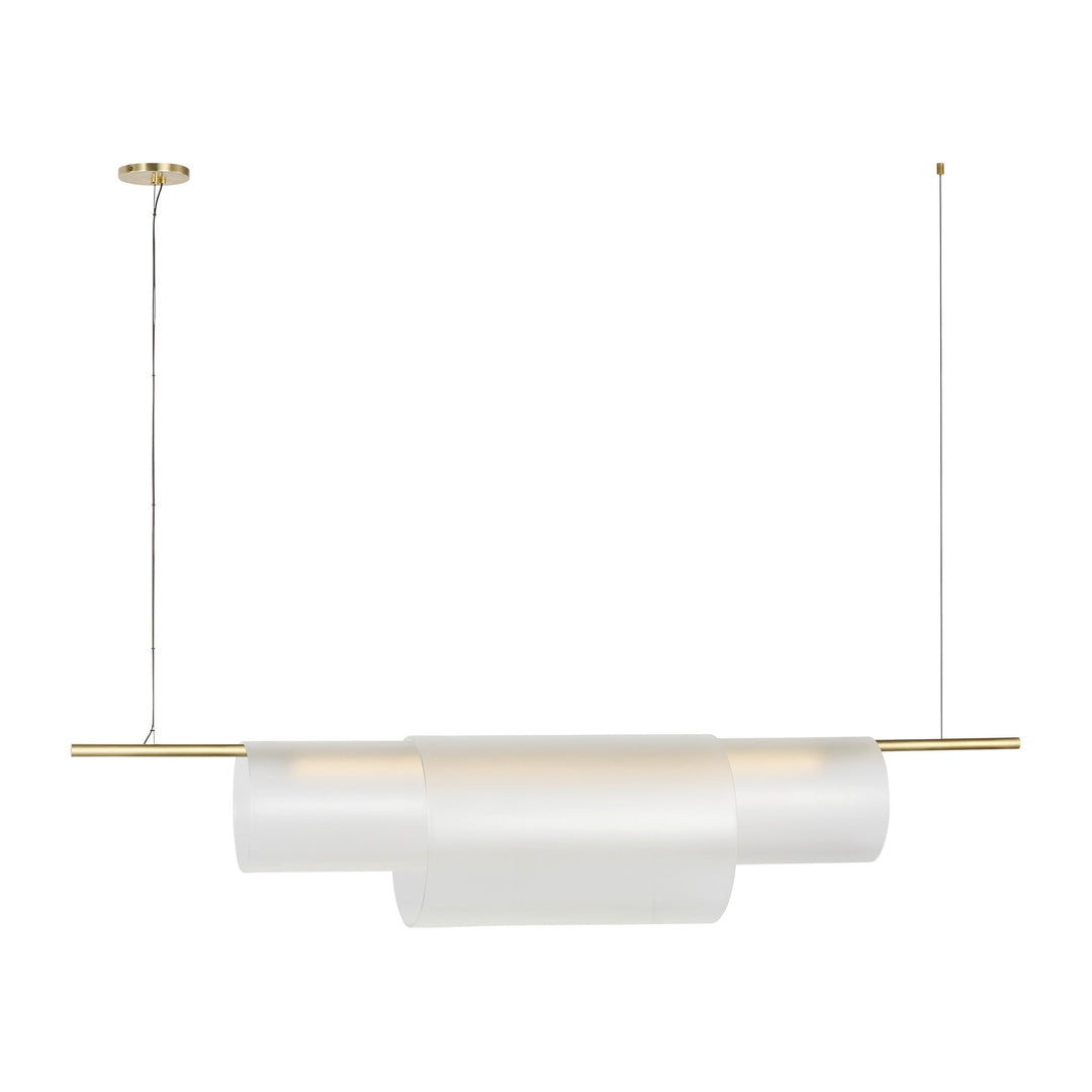 Trace LED Linear Chandelier in Hand-Rubbed Antique Brass Visual Comfort Modern