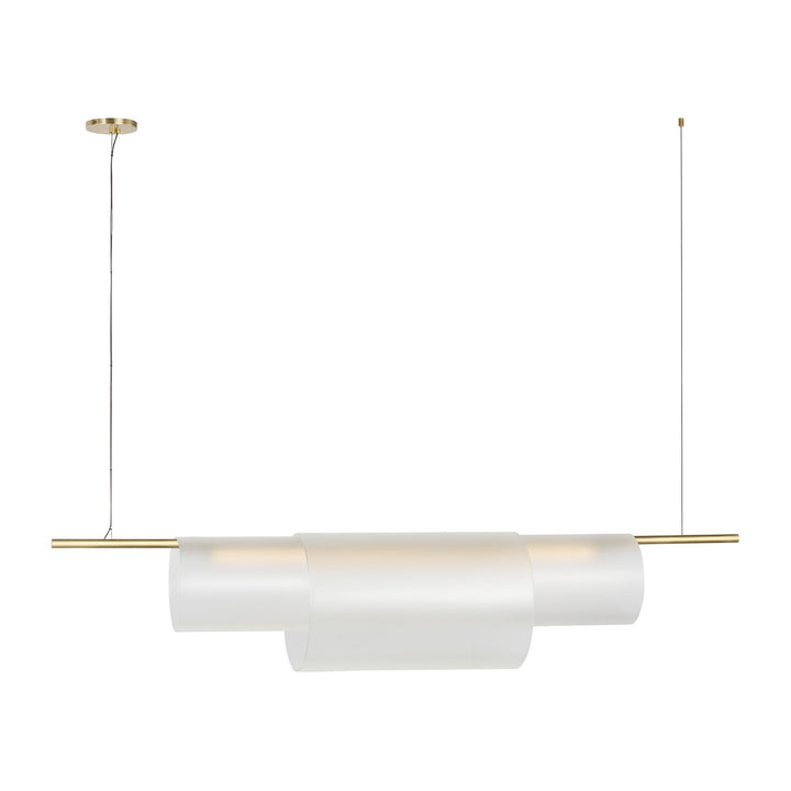 Trace LED Linear Chandelier in Hand-Rubbed Antique Brass Visual Comfort Modern