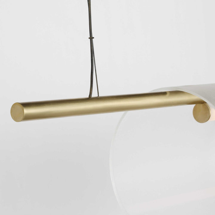 Trace LED Linear Chandelier in Hand-Rubbed Antique Brass Visual Comfort Modern