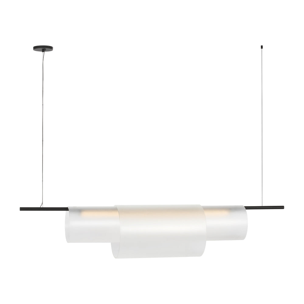 Trace LED Linear Chandelier in Nightshade Black Visual Comfort Modern