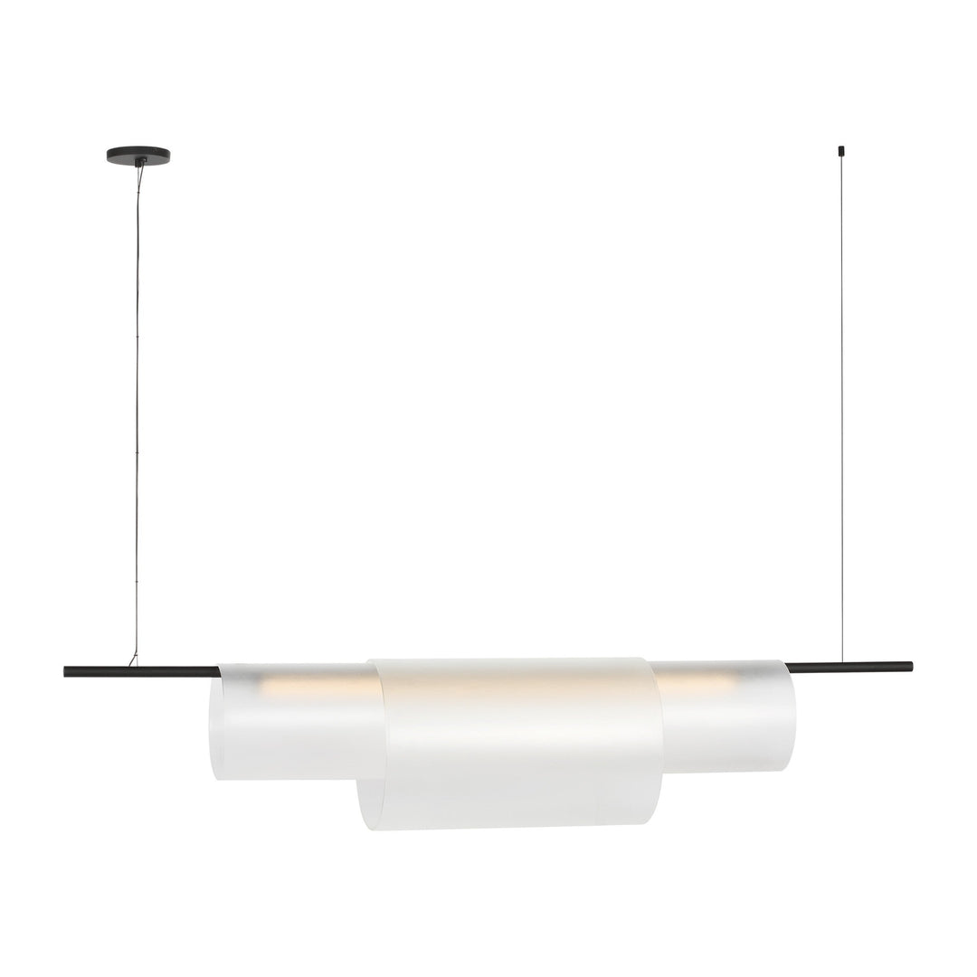 Trace LED Linear Chandelier in Nightshade Black Visual Comfort Modern