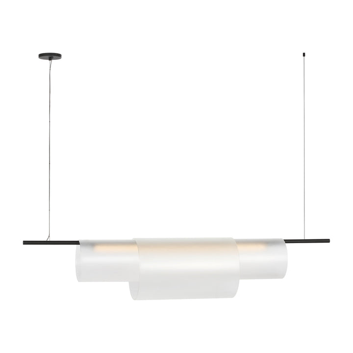 Trace LED Linear Chandelier in Nightshade Black Visual Comfort Modern