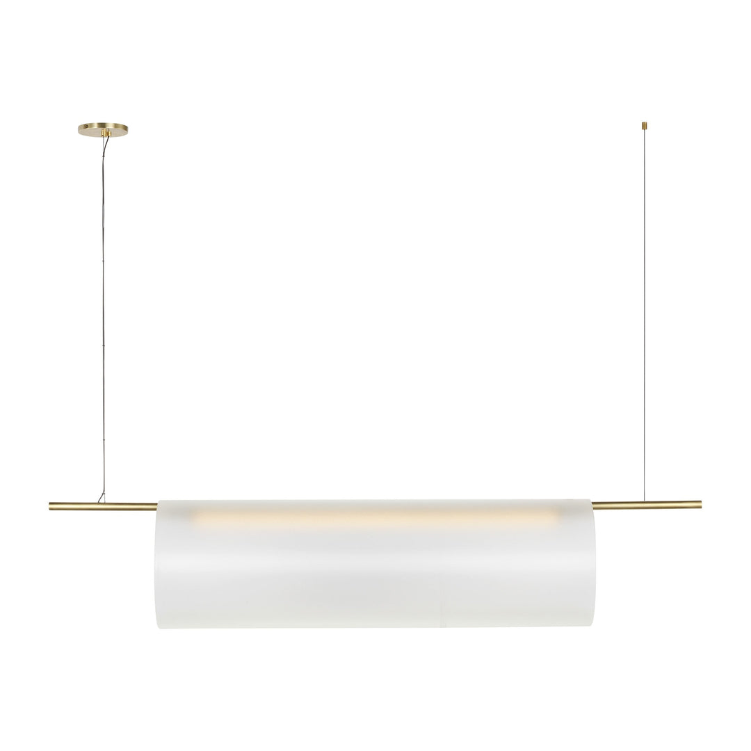 Trace LED Linear Chandelier in Hand-Rubbed Antique Brass Visual Comfort Modern