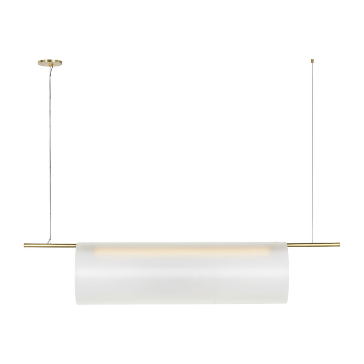 Trace LED Linear Chandelier in Hand-Rubbed Antique Brass Visual Comfort Modern
