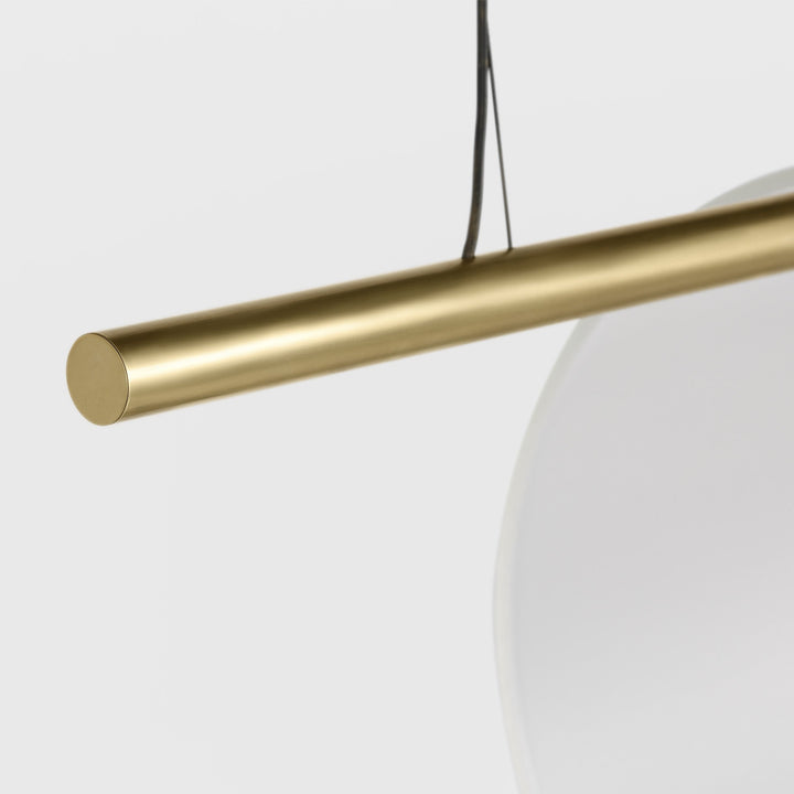 Trace LED Linear Chandelier in Hand-Rubbed Antique Brass Visual Comfort Modern