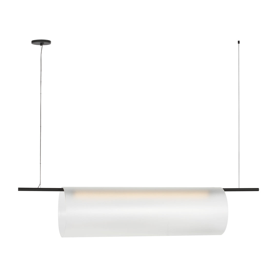 Trace LED Linear Chandelier in Nightshade Black Visual Comfort Modern