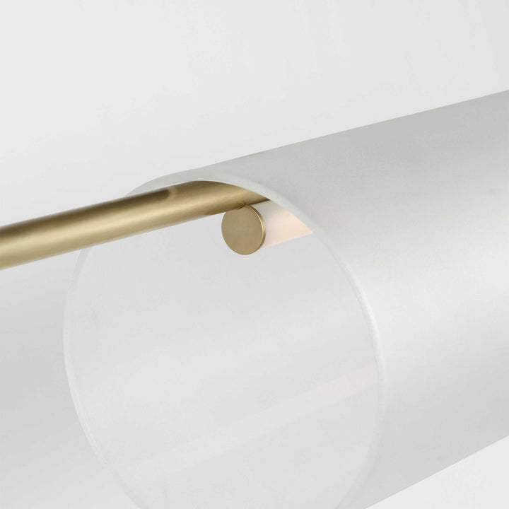 Trace LED Linear Chandelier in Hand-Rubbed Antique Brass Visual Comfort Modern