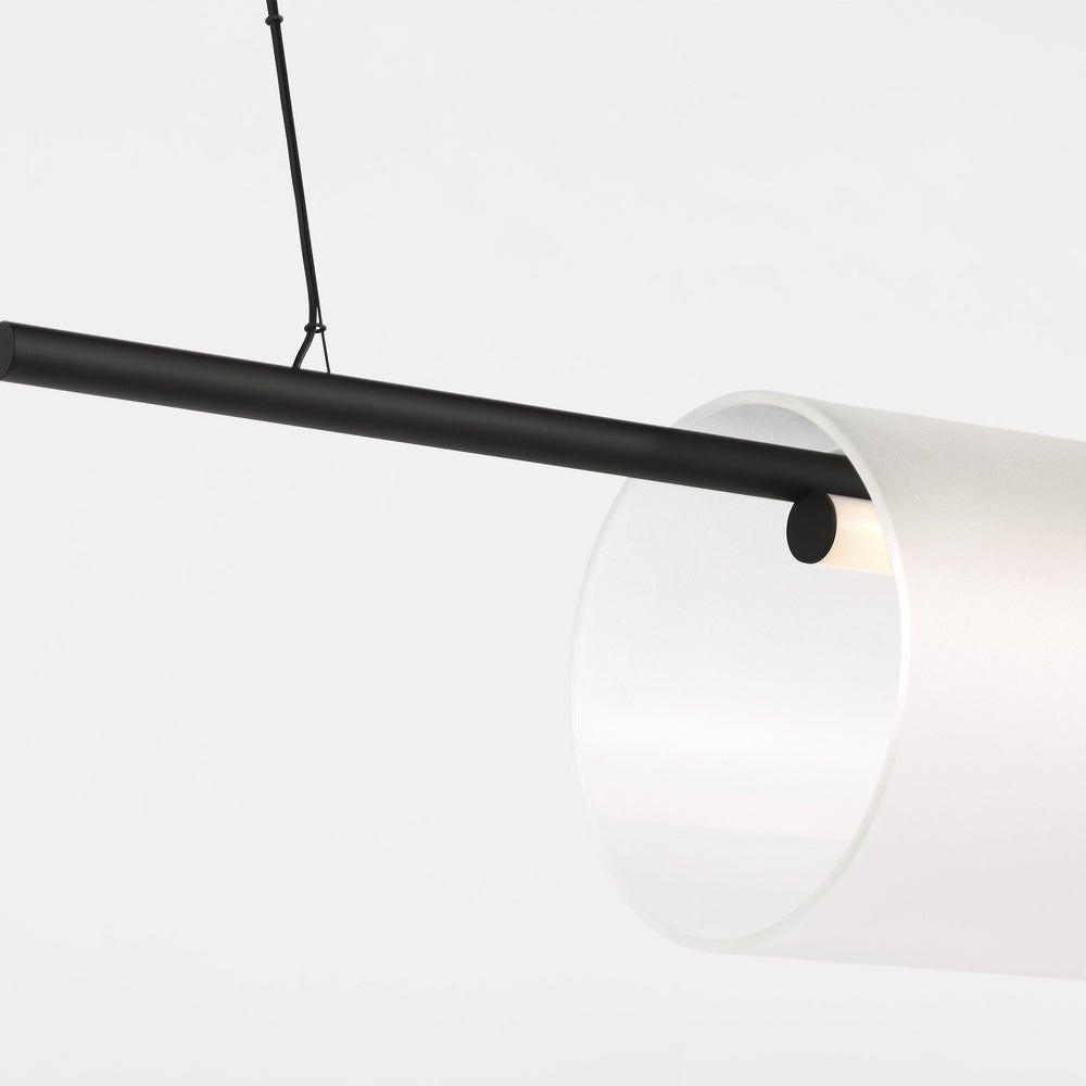 Trace LED Linear Chandelier in Nightshade Black Visual Comfort Modern