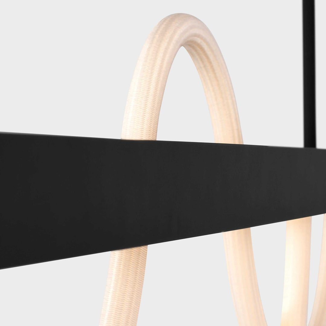 Uneri LED Linear Chandelier in Nightshade Black Visual Comfort Modern