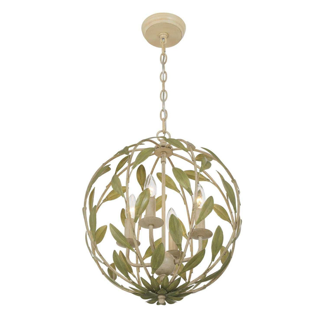Crystorama - 504-CT - Four Light Chandelier - Broche - Champagne Green Tea