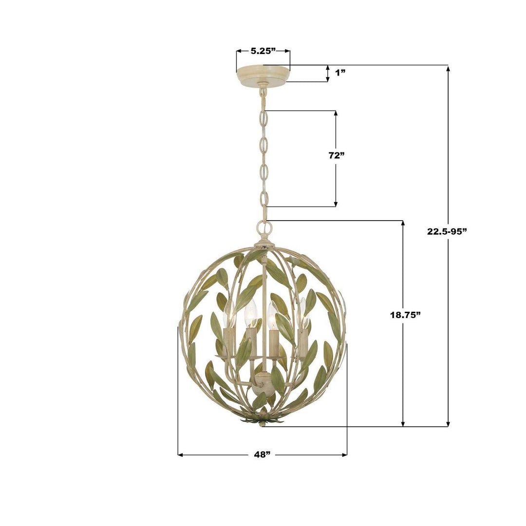 Crystorama - 504-CT - Four Light Chandelier - Broche - Champagne Green Tea