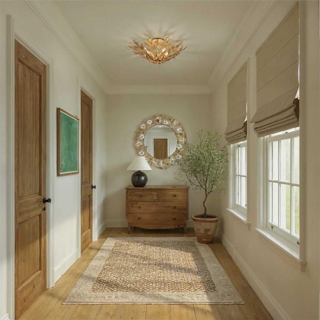 Crystorama - 560-CT - Four Light Semi Flush Mount - Broche - Champagne Green Tea