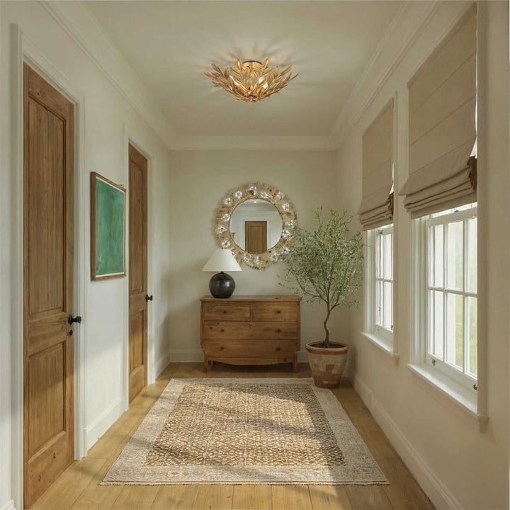 Crystorama - 560-CT - Four Light Semi Flush Mount - Broche - Champagne Green Tea