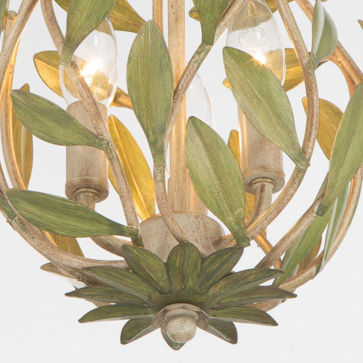 Crystorama - 565-CT - Three Light Chandelier - Broche - Champagne Green Tea