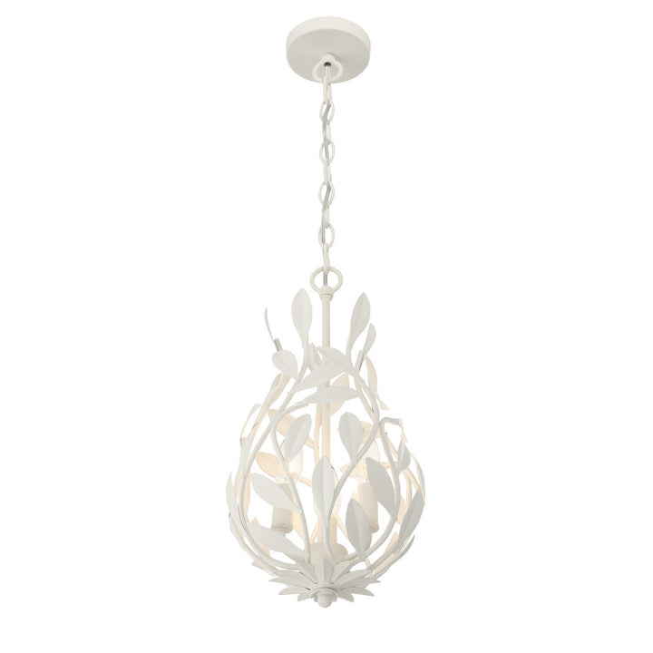 Crystorama - 565-MT - Three Light Chandelier - Broche - Matte White