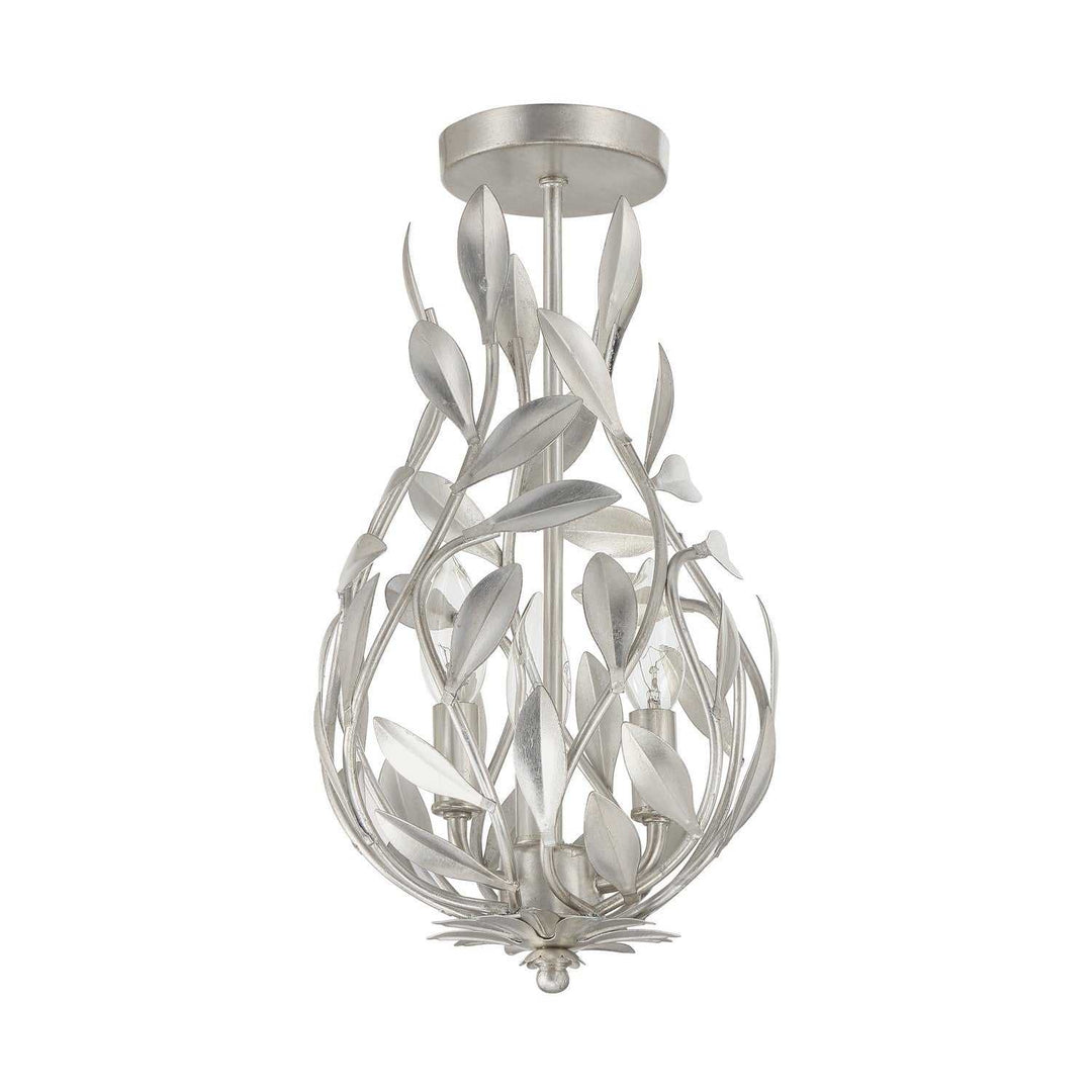 Crystorama - 565-SA_CEILING - Three Light Semi Flush Mount - Broche - Antique Silver
