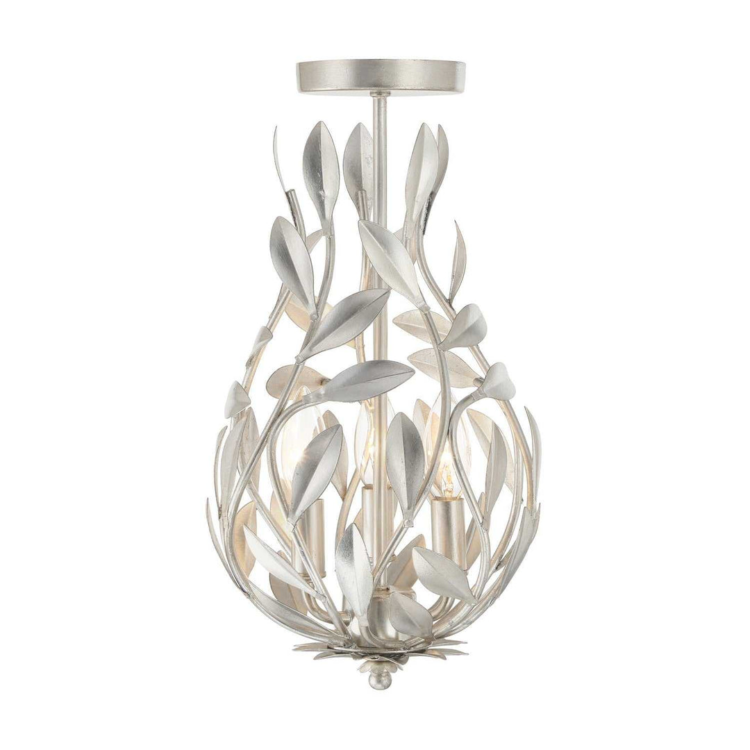 Crystorama - 565-SA_CEILING - Three Light Semi Flush Mount - Broche - Antique Silver
