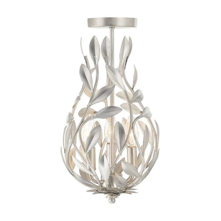 Crystorama - 565-SA_CEILING - Three Light Semi Flush Mount - Broche - Antique Silver