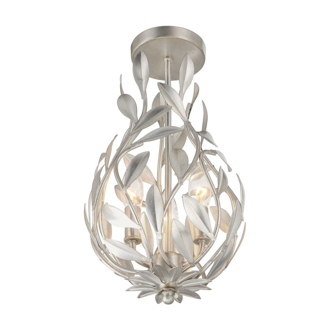 Crystorama - 565-SA_CEILING - Three Light Semi Flush Mount - Broche - Antique Silver