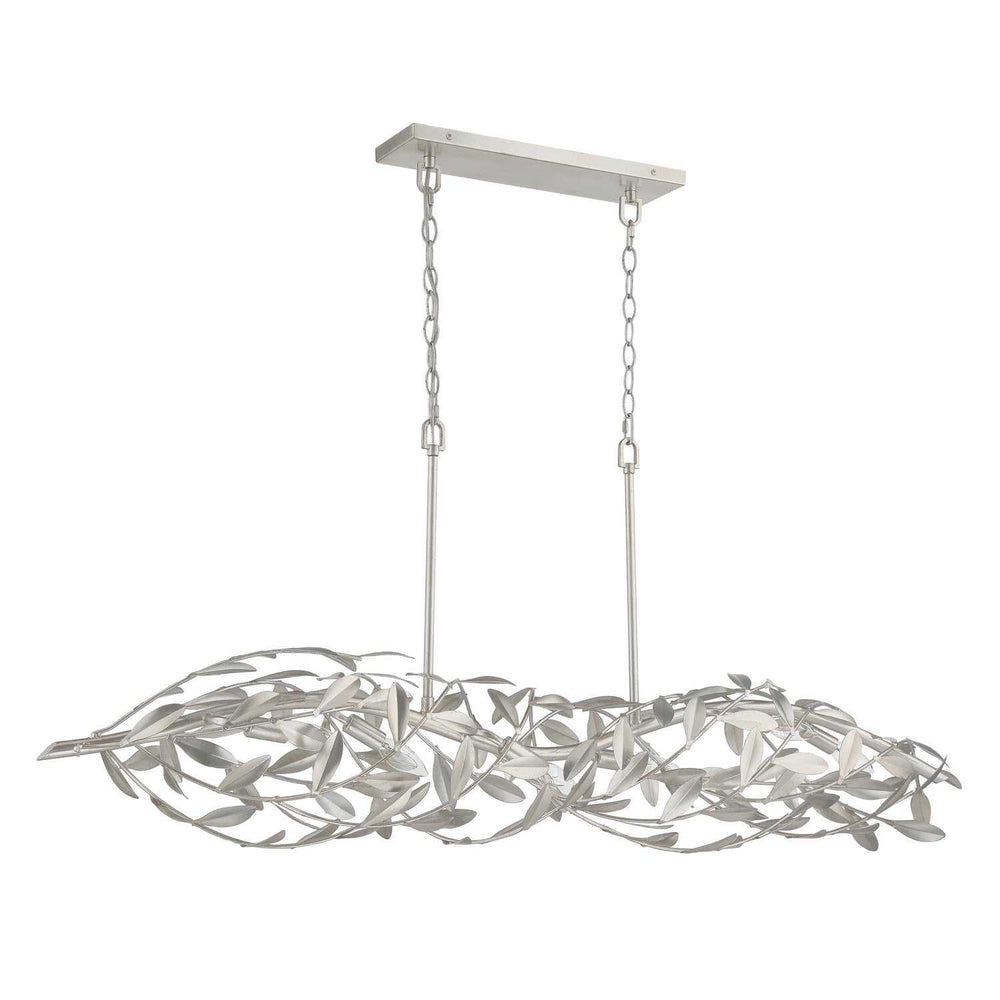 Crystorama - 567-SA - Six Light Linear Chandelier - Broche - Antique Silver