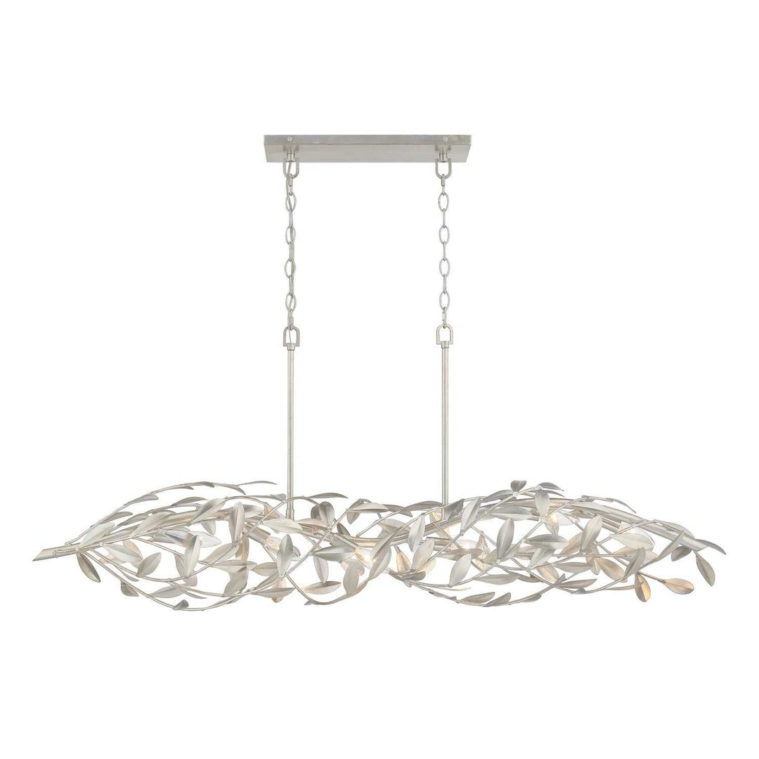 Crystorama - 567-SA - Six Light Linear Chandelier - Broche - Antique Silver