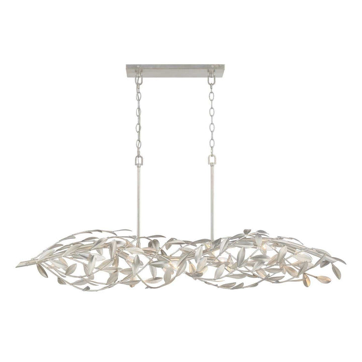 Crystorama - 567-SA - Six Light Linear Chandelier - Broche - Antique Silver