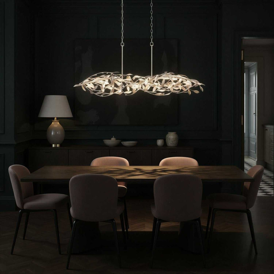 Crystorama - 567-SA - Six Light Linear Chandelier - Broche - Antique Silver