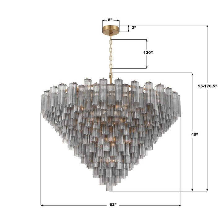 Crystorama - ADD-327-AG-AM - 28 Light Chandelier - Addis - Aged Brass