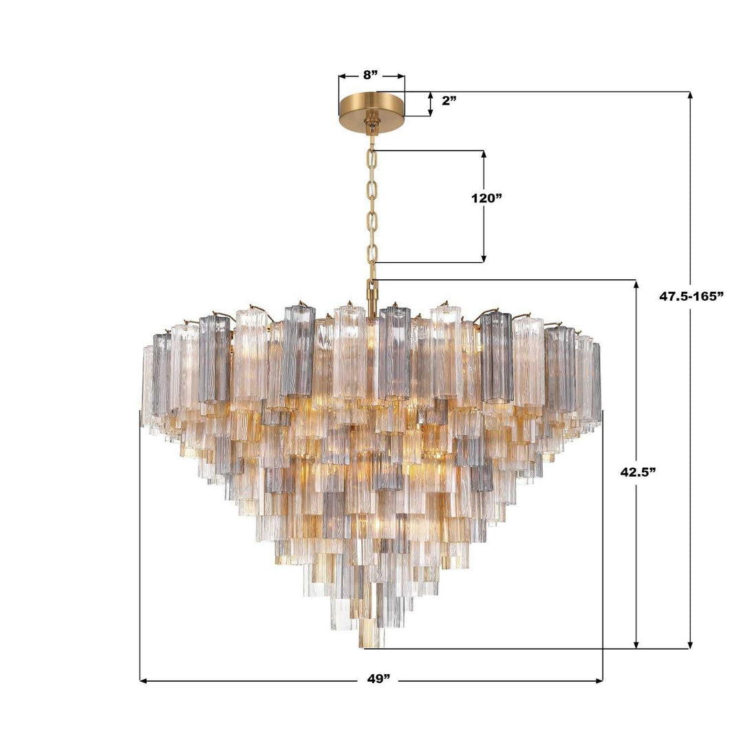 Crystorama - ADD-327-AG-AU - 28 Light Chandelier - Addis - Aged Brass