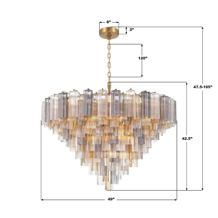 Crystorama - ADD-327-AG-AU - 28 Light Chandelier - Addis - Aged Brass