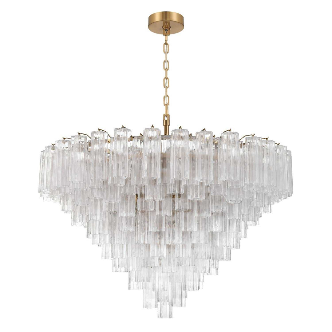 Addis 28 Light Chandelier in Aged Brass Crystorama