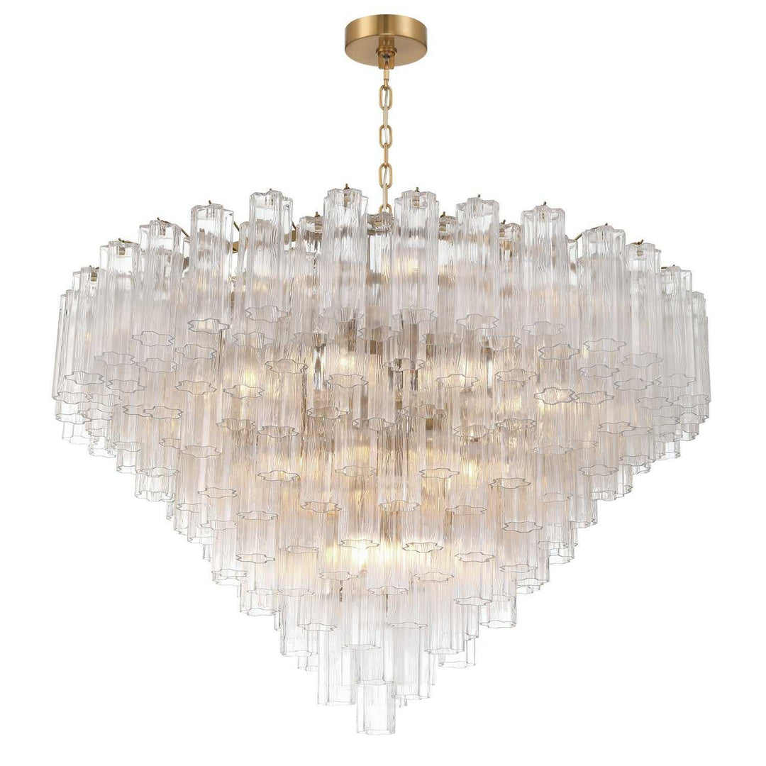 Addis 28 Light Chandelier in Aged Brass Crystorama