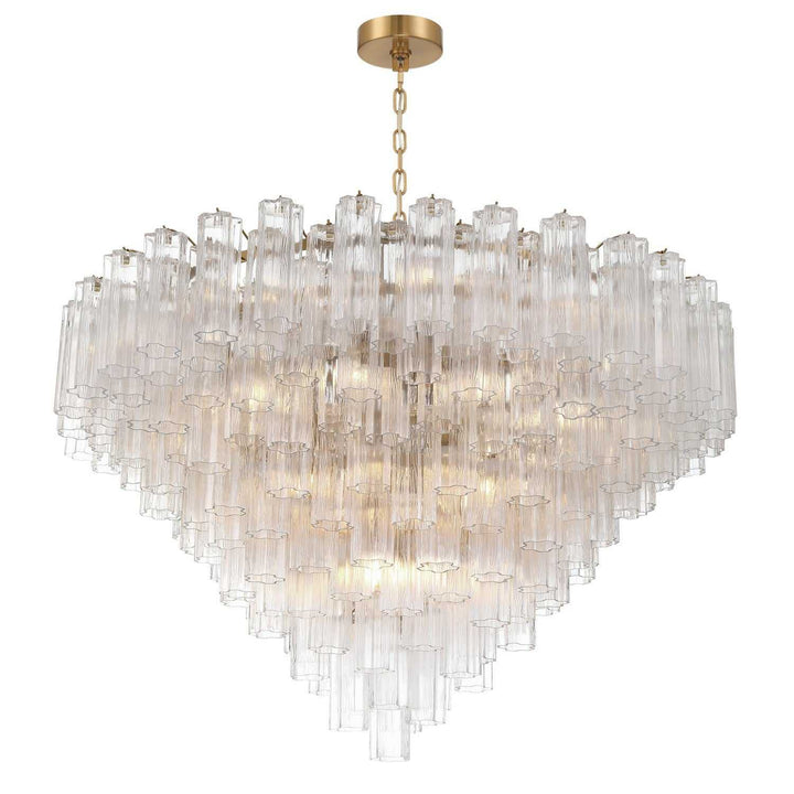 Addis 28 Light Chandelier in Aged Brass Crystorama