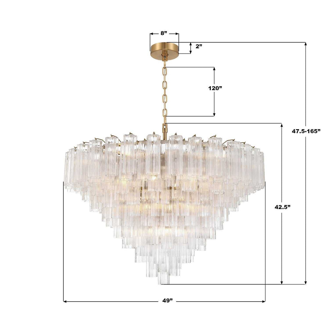 Addis 28 Light Chandelier in Aged Brass Crystorama