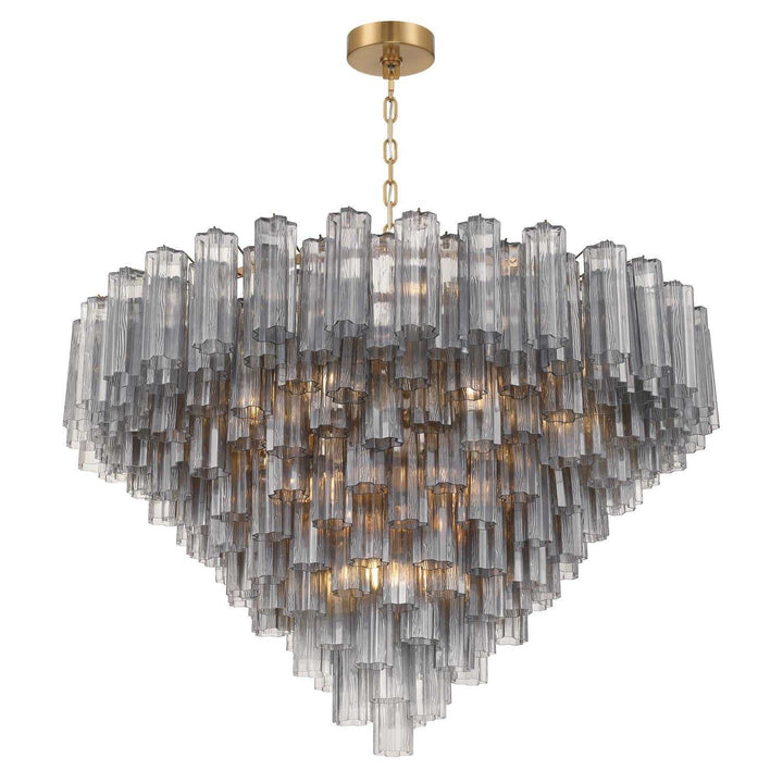 Crystorama - ADD-327-AG-SM - 28 Light Chandelier - Addis - Aged Brass