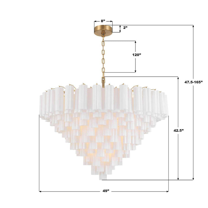 Crystorama - ADD-327-AG-WH - 28 Light Chandelier - Addis - Aged Brass