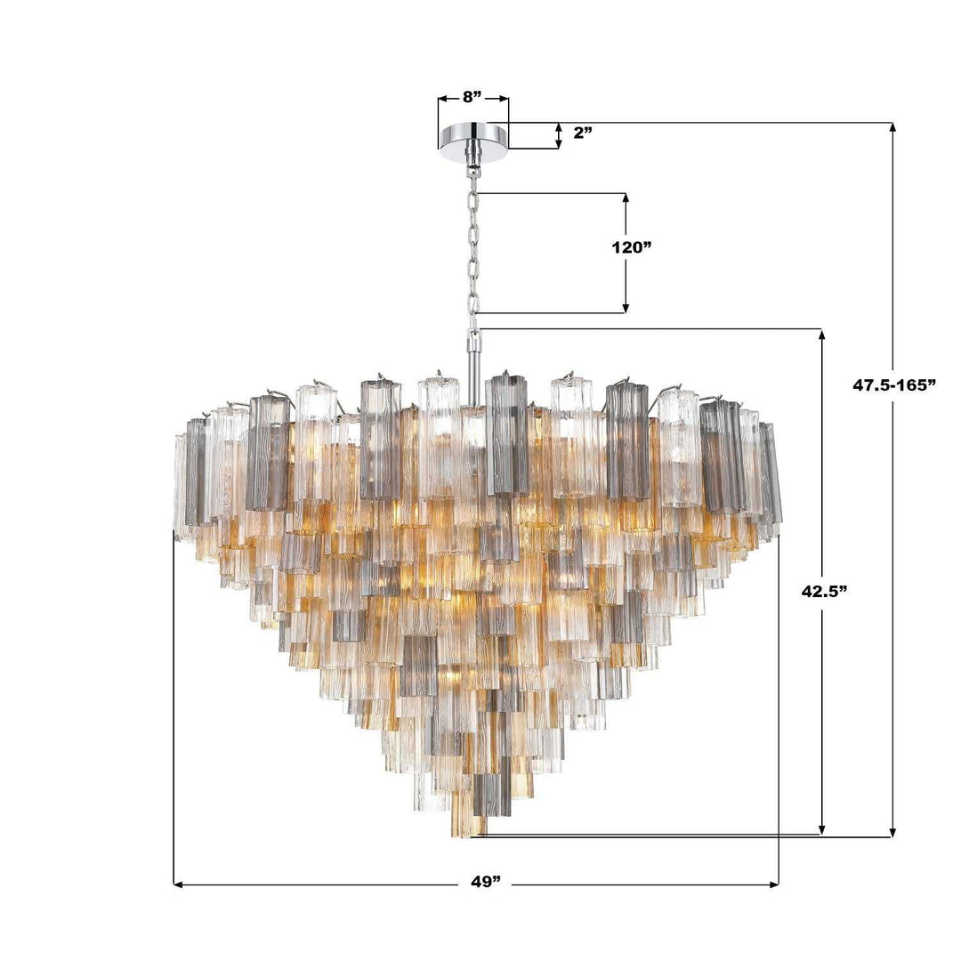Crystorama - ADD-327-CH-AU - 28 Light Chandelier - Addis - Polished Chrome